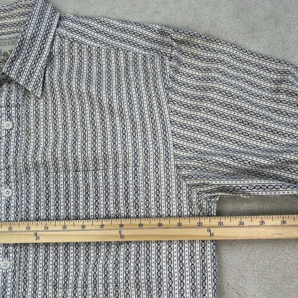 Vintage 80s Banana Republic Safari & Travel Co. Shirt Mens M Aztec Striped Rare